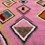 Moroccan handmade rug, beni ourain pink shag 150/250cm
