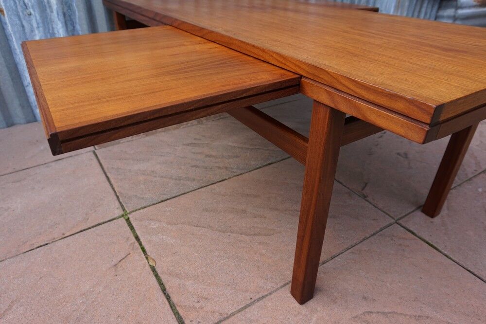 Table basse extensible teck rétro années 1960