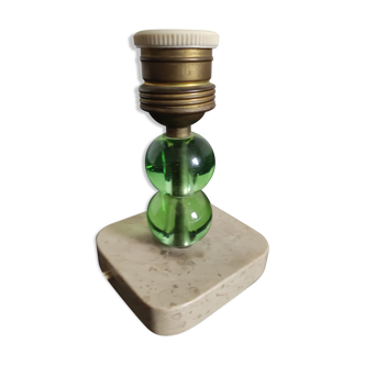 Modernist lamp foot art deco style marble base balls glass