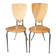 Set of two pairs of vintage 1970s chairs, in chrome metal and beech.