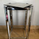 1970s sofa end harness in chromed metal, 3 removable shelves smoked mirrors (available)