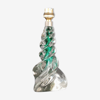Pied de lampe en cristal vintage 1960