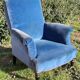 Fauteuil Napoléon III velours bleu
