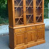 Large English display cabinet in solid wood, 20th century, 155cm