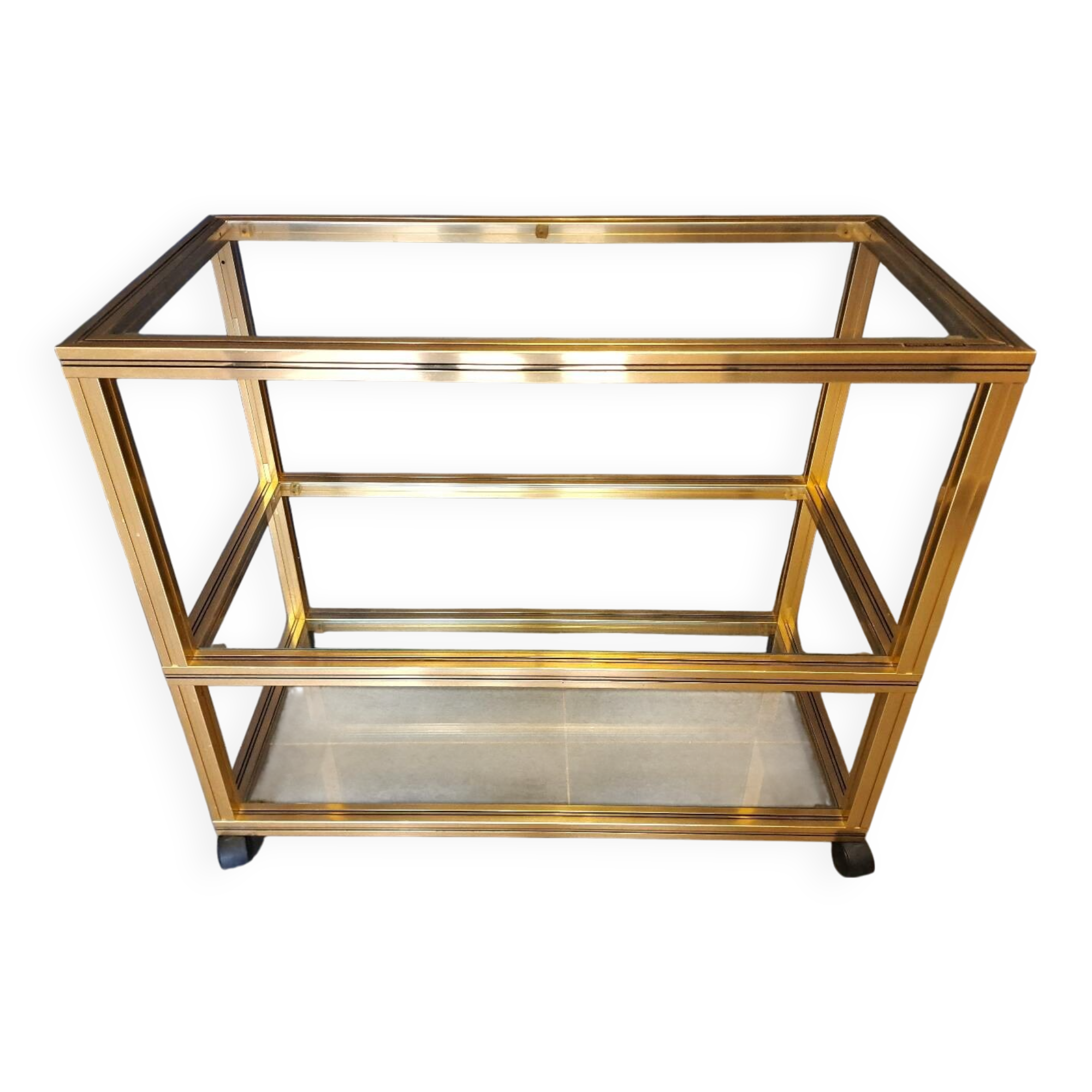 Pierre Vandel serving trolley in gold aluminum