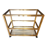 Pierre Vandel serving trolley in gold aluminum
