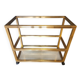 Pierre Vandel serving trolley in gold aluminum