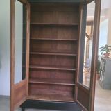 Old black Napoleon III display case, dresser, cabinet of curiosities, storage unit