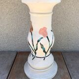 Former Ceramic Pot Door Decor Flowers Enamelled H52cm Vintage