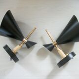 Pair of dialog-form sconces