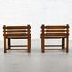 Pair of 1970s Brutalist Solid Oak Side Chairs