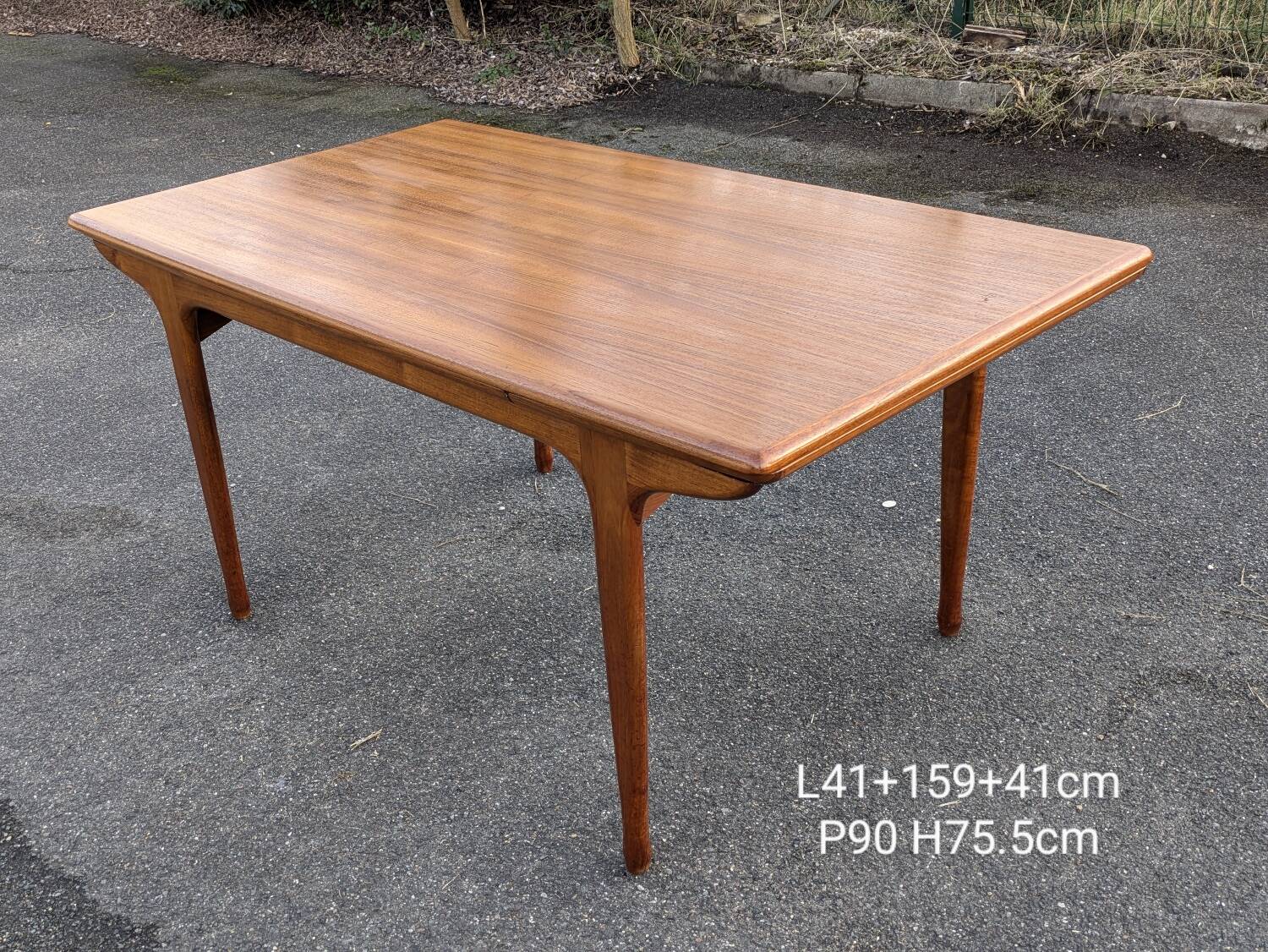 Vintage Teak dining table, "Paris TV cabinet" 1960 + extensions