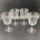 Water glasses with chiseled patterns