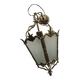 Antique french hall lamp milk glass