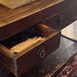 Old console with drawers, solid wood.