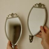 Pair of vintage mirror sconces in tin