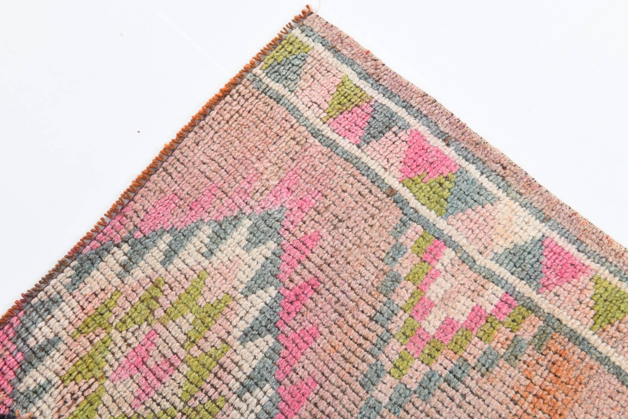 3x12 Blush Pink Vintage Runner Rug, 92x355Cm