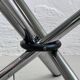 Vintage foldable coffee table, chromed tubular metal and smoked glass