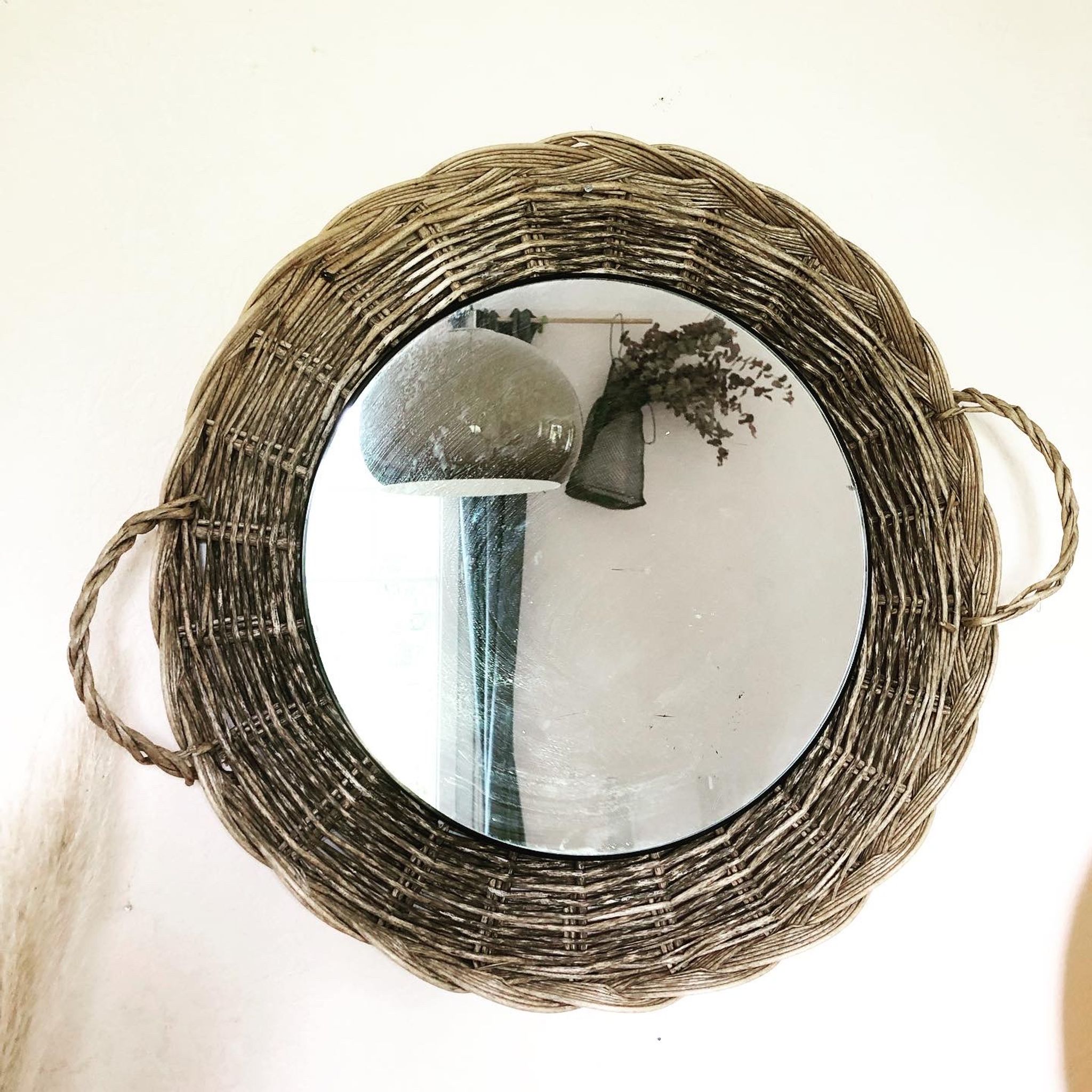 Miroir rotin fibres naturelles 35cm