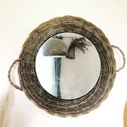Miroir rotin fibres naturelles 35cm