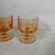 6 small vintage orange glasses