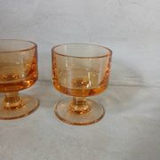 6 small vintage orange glasses