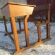 Former double office desk wood chene solid chevillee