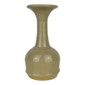 Vase céramique beige, col évasé, vintage