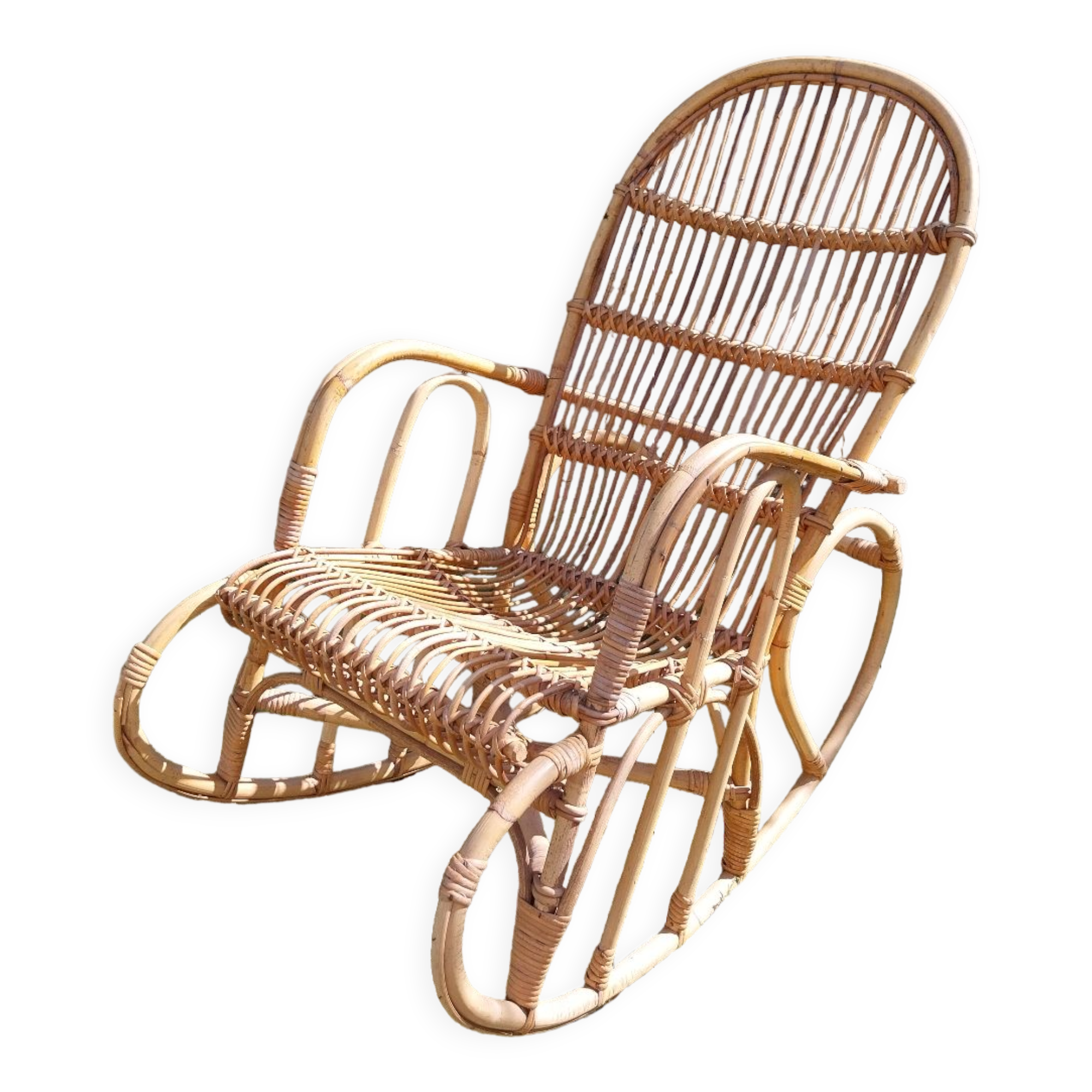 Rattan rocking chair 60s