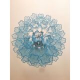 Lustre en verre de murano bleu clair « tronchi » d60-3l
