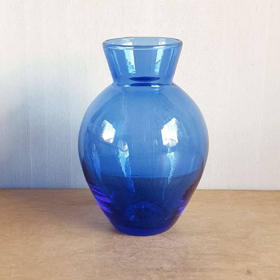 Blue glass vase