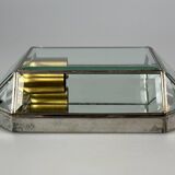 60s 70s wall lamp wall light glass & metal vintage space age design