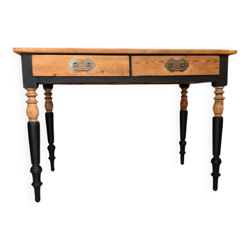 Vintage solid wood desk, 2 drawers