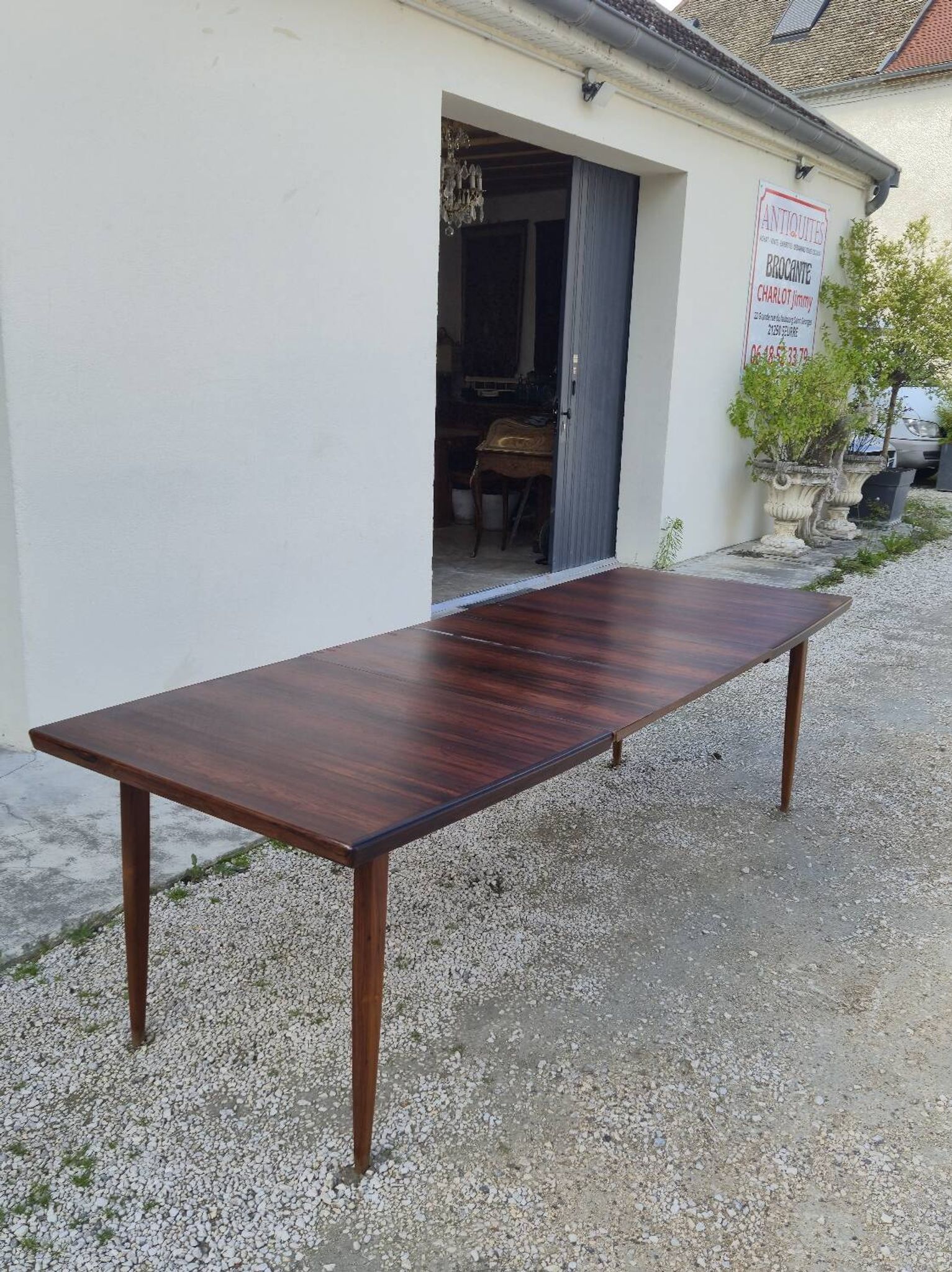 Scandinavian extendable table in Rio rosewood, 1960s
