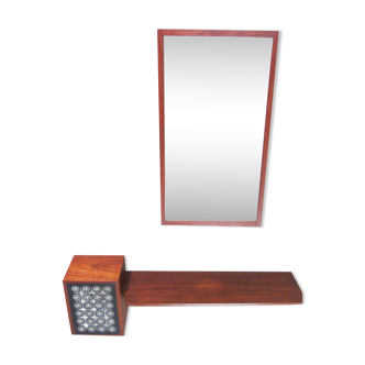 Scandinavian entrance mirror and shelf by Hans-Agne Jakobsson Åhus