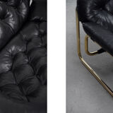 Scandinavian leather sofa by John-Bertil Häggström for Swed-Form, 1970s