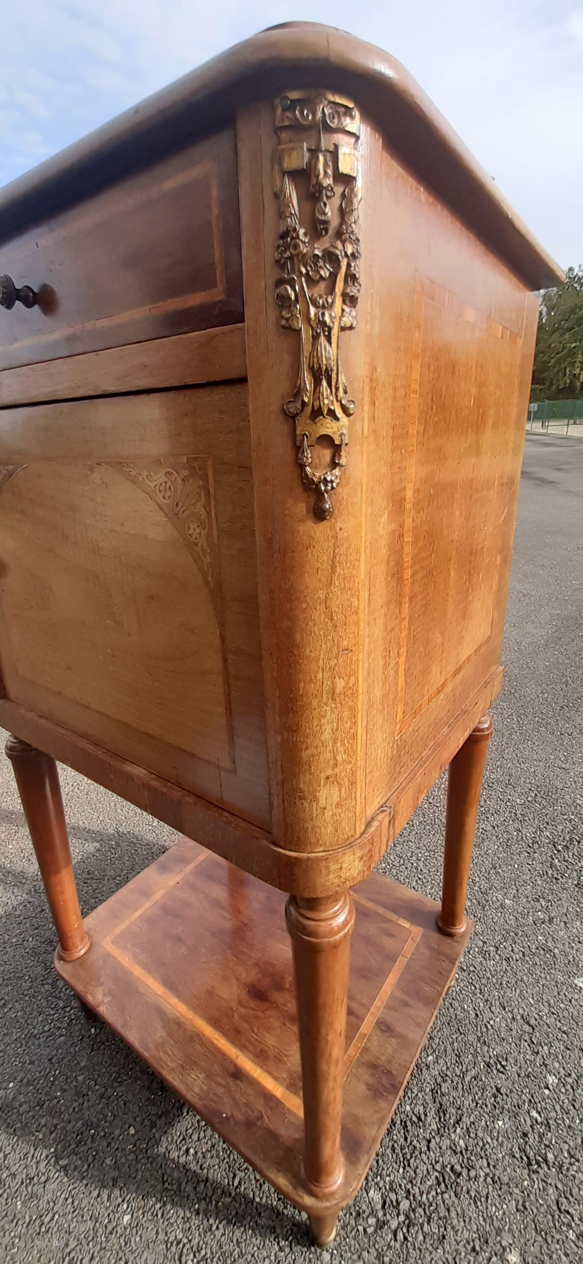 Pink marble bedside table