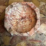 Art Deco ashtray/trinket dish in reddish marble veins