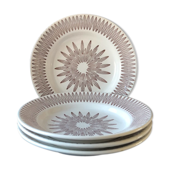 4 vintage hollow plates