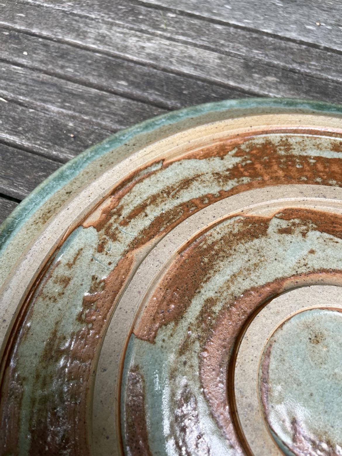 Large stoneware pie dish from Blanot pottery.