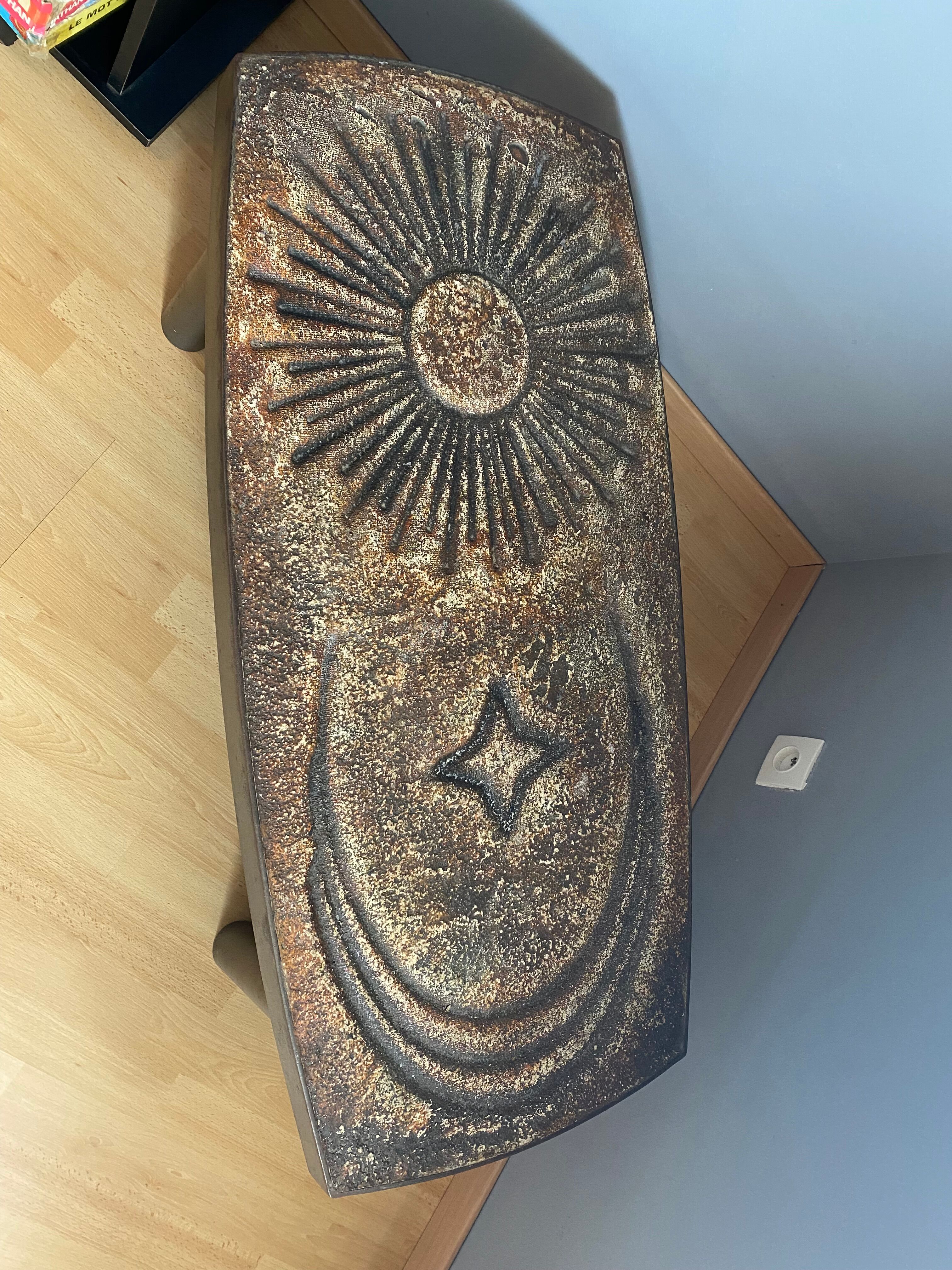 Lava stone coffee table (Vallauris)