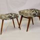 Duo of stools in 50s beech fully restored