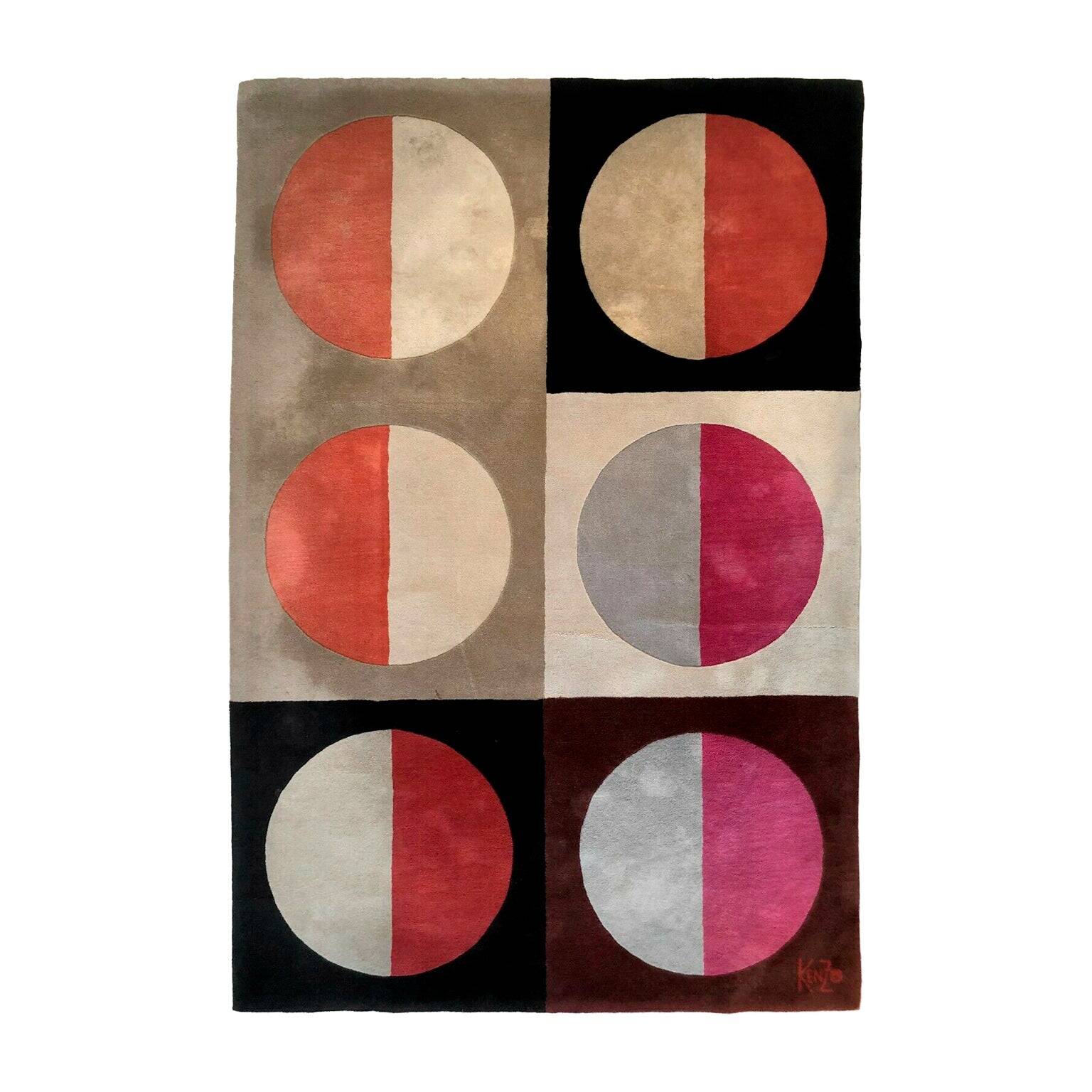 Kinetic rug "Bluna" by Kenzo, c.1980