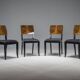 Art Deco French Walnut & Burl Dining Set, 1930s, Set of 7