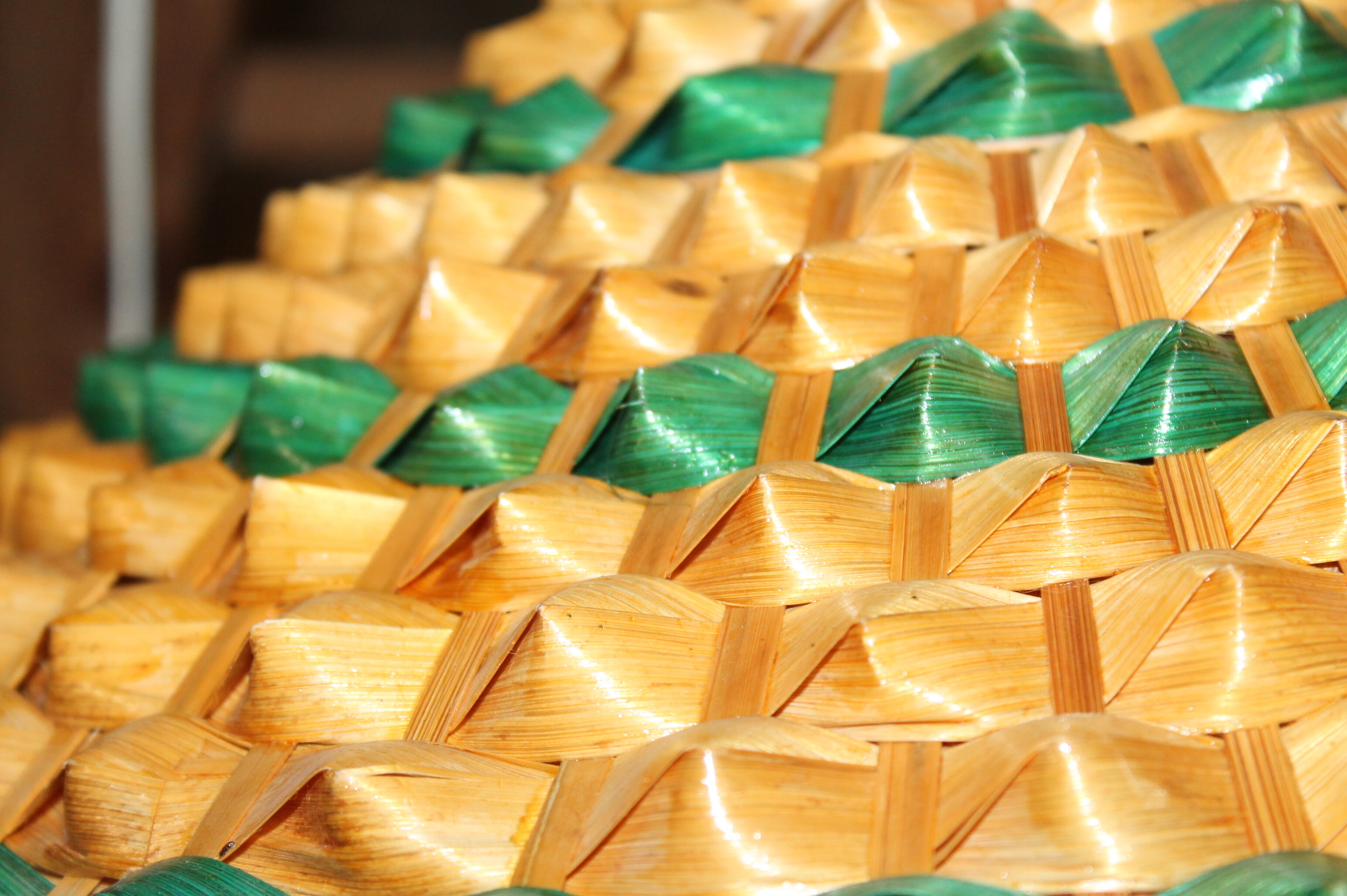 Lot of two braided fiber hanging lamps