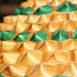 Lot of two braided fiber hanging lamps