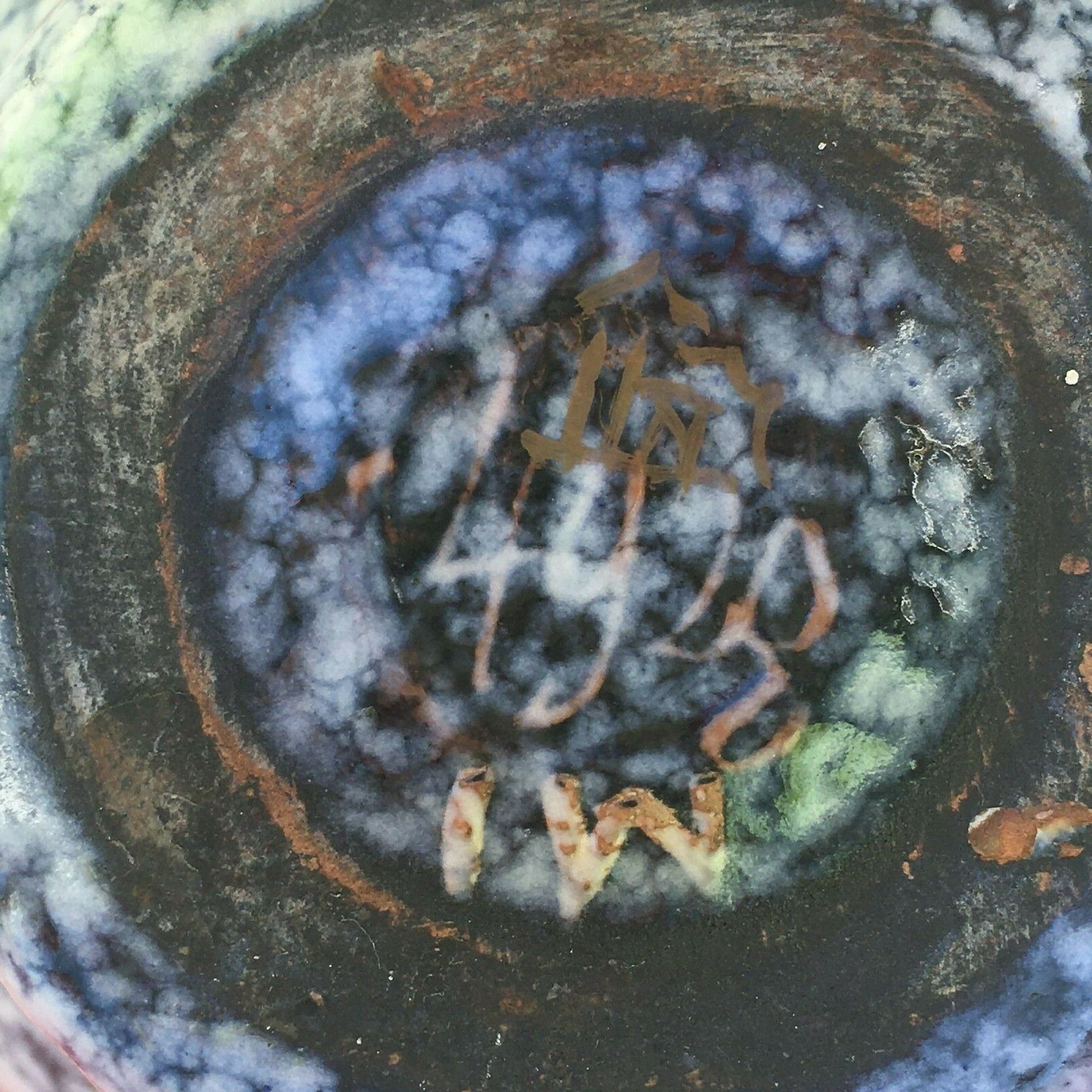 Thick ceramic vase in art deco style