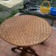 Table ronde rotin vintage