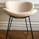 Contemporary design armchair in sheepskin