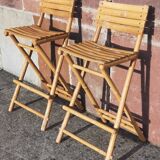 Bamboo counter or bar. (With 2 folding high chairs)